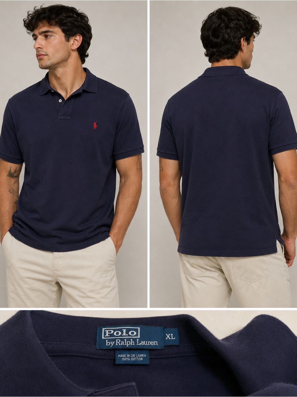 Polo by Ralph Lauren Navy Short-Sleeve Classic Polo with Red Pony xl